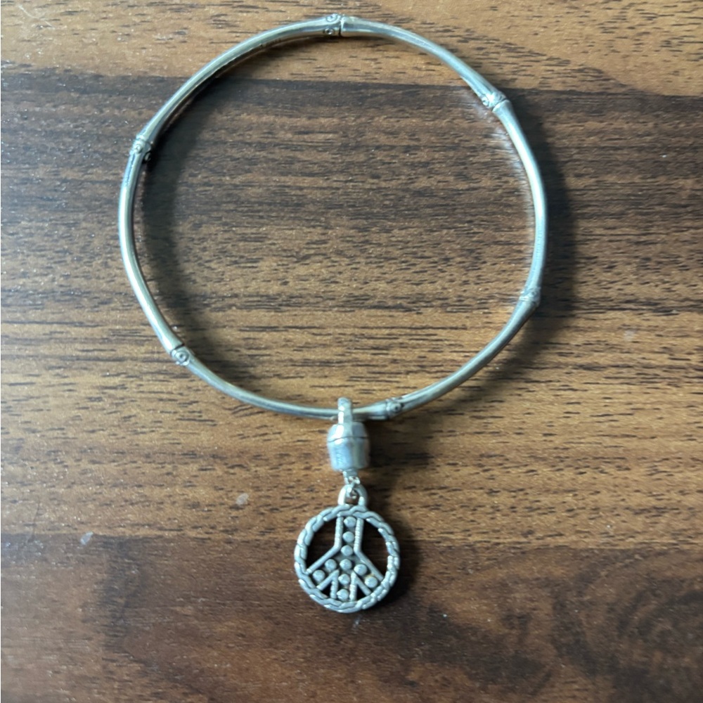 John Hardy Bamboo Peace Sign Bracelet 925 Sterling